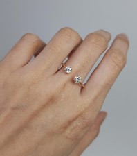 14Kt Gold 0.60 Ct 2 Stones Lab Grown Diamond Ring picture