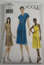 Vogue 7084 Dresses SZ 14 ONLY Partially Cut Complete Sewing Pattern VTG OOP 90s picture