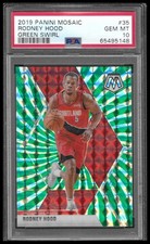 2019-20 Panini Mosaic #35 Rodney Hood Green Swirl PSA 10 #/10 picture