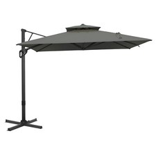 9'x 12' Cantilever Patio Umbrella Outdoor Double Top Large Umbrella NO Base,Gray picture