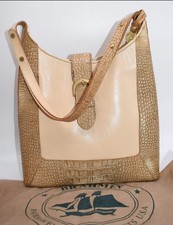 Brahmin Kendall Leather Shoulder Bag in Tri-Texture Beige picture