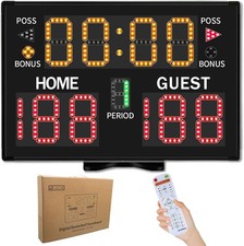 Electronic Basketball Scoreboard with Buzzer, Digital Scoreboard with Remote picture