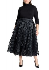 ELOQUII Women's Plus Size Dimensional Dot Tulle Maxi Skirt picture
