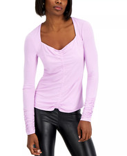 INC International Concepts Womens Size Medium Ruched-Front Top Lavender $49 603 picture