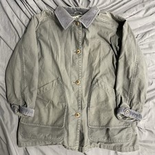 Vintage LL Bean Chore Jacket Women Sz M Flannel Lined Barn Coat Canvas Primaloft picture
