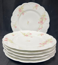 Set of 6 Haviland Limoges Dinner Plates Roses Floral France CHIPPED picture