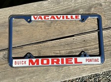 John Moriel Buick Pontiac New Old Stock  Dealer License Plate Frame Vacaville CA picture