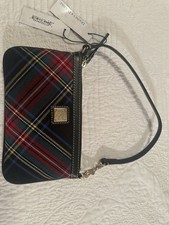DOONEY & BOURKE Tartan Plaid Medium Wristlet Black Multi BRAND NEW, with tags. picture