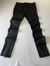 MNML X491 Convertible Skinny Jeans Men's 32 Waxed Black Zip Flare Stretch Denim picture