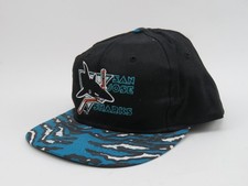 New Deadstock VTG 1990s San Jose Sharks CCM Retro Snapback NHL Hockey ZUBAZ Hat picture