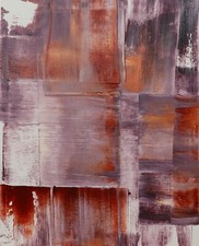 ShawNshawN Abstract Original Painting - 16x20 Medium Brown Copper Purple  Art picture