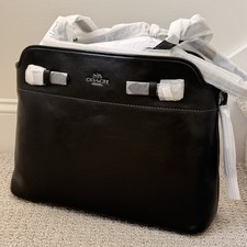 NWT 🖤 COACH Easton Tote Bag CCZ07 Gunmetal/Black Shiny Smooth Leather picture