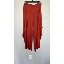 LOVEU.DEAR Women's Rust Harem Pants XL Boho Relaxed Wide Leg picture