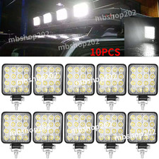 10 x 48W LED Work Pod Truck OffRoad Tractor Spot Flood Lights Lamp 12V Square picture
