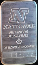 Canada National Refiners Assayer Mint Serial Maple Vtg-0.999 Silver 1 Oz Art Bar picture