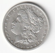 1891-S $1 MORGAN SILVER DOLLAR (CLEANED)  #601 picture