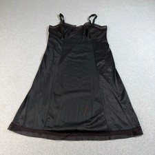 Vintage Philmaid Slip Women 40 Black Nylon Satin Sheer Lingerie 50s 60s Romantic picture