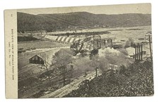 McCalls Ferry Dam Bird's-eye View ~ Lancaster Co Pennsylvania ~ Antique Postcard picture