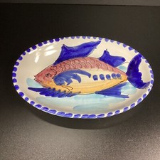 Al Mare Hangable 10” Oval Plate VIETRI (Italy) Terracotta Clay Hand Painted OOAK picture