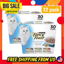 (x2 pack) Purina Fancy Feast Grilled Food, Wet Cat Food, Seafood, 3 oz Cans picture