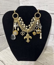 VTG Fleur-de-Lis Victorian Style Choker Costume Statement Necklace EUC picture