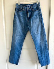 JW Anderson Women's Blue Straight Jeans Mid Rise Medium Wash 5-Pocket picture