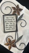 Vintage Fetco Home Decor Halle Metal Wall Art Life Is Not Measured… picture