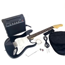 Zenison Electric Guitar 6 String Black Combo Starter Set Solid Wood Body & Case picture