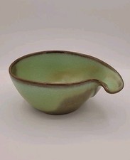 VINTAGE Prairie Green Frankoma Pottery 4X Centerpiece Bowl 6 1/2