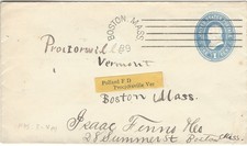 NICE 1889 Boston Mass RIMLESS American Postal Machine Company postmark on cover picture