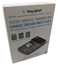 TYLT QITRPVTGY-T Tray Pivot Wireless Phone & Headphone Charger & Vanity Tray NEW picture