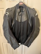 Alpinestars Leather Motorcycle Racing SMX AIR-FLO Jacket US 48 Euro 58 Black GP picture