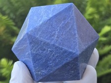 Blue Aventurine Carved Geometric Icosahedron(275+ gm; 70+ mm) Stone of Strength picture