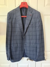 Isaia Napoli Windowpane Wool Suit — Size 52/8R (US 42R) picture