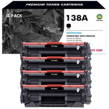 1-4PK 138A W1380A Toner Cartridge with Chip for HP Laser Jet Pro MFP 3101fdw picture
