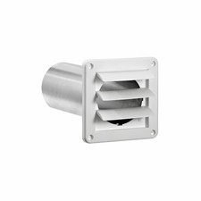 Lambro 4” White Plastic Wall Exhaust Louvered Dryer Vent – 11 inch Pipe picture
