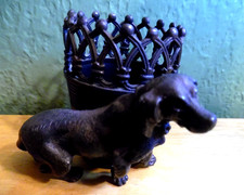 ANTQ JAMES TUFTS SILVER CO VICTORIAN MATCH/TOOTHPICK HOLDER WITH DOG #2692 picture