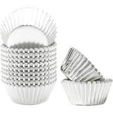 qiqee Silver Foil Cupcake Liners For Baking 300pcs Baking Cups Thick ＆ St picture