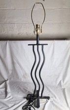 Vintage Postmodern Memphis Group Sculpture Squiggle Wave Table Lamp Cast Iron... picture