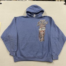 Jerzees Hoodie Sweatshirt Mens 2XL Blue Fleece Pullover Super Dirt Week 2016 picture
