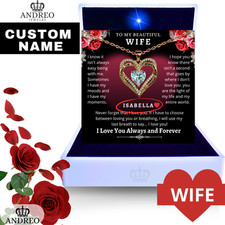 18k Heart CUSTOM Anniversary Birthday Gift Necklace Jewelry Wife Gifts ANDREO picture