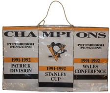 Pittsburgh Penguins 1991 1992 Stanley Cup Champion Mini Banner RARE Lemieux Jagr picture