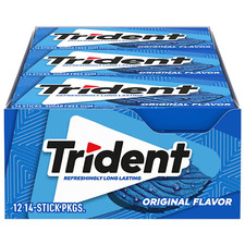 Trident Original Flavor Sugar Free Gum, 12 Packs of 14 Pieces (168 Total Pieces) picture
