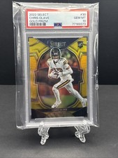 2022 Panini Select - Concourse Chris Olave #30 Gold Prizm /10 (RC) PSA 10 picture
