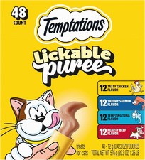 NEW Temptations Creamy Puree Squeezable Lickable Cat Treats - 0.42oz, 48 Count picture