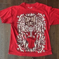 TapOut MPS Tee Shirt; Men’s Size XL; Red Y2K Wings Cross Honor MMA Vintage picture