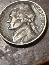 1953 Jefferson Nickel No Mint Mark. Vintage picture