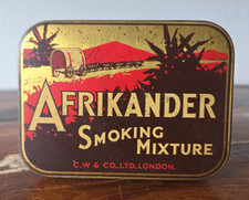 Antique 1934 Afrikander Smoking Mixture Tobacco Tin C.W. & Co London Pocket Size picture