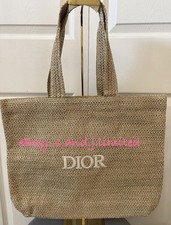 Dior Beauty GWP Beige Straw Tote Bag Brand New Large Summer Beach Shopping Bag picture