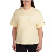 Champion Ladies Boyfriend Fit Short Sleeve Tee Size Large Yellow  picture